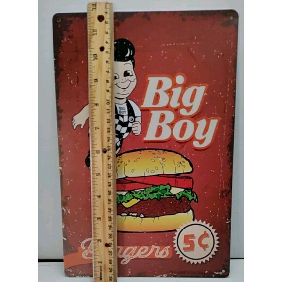 Tin Signs-Big Boy Burgers 5€-Vintage Look- Retro-Style Advertisement - Picture 3 of 4